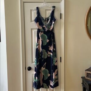 Haute Rogue Tropical Print Wrap Dress